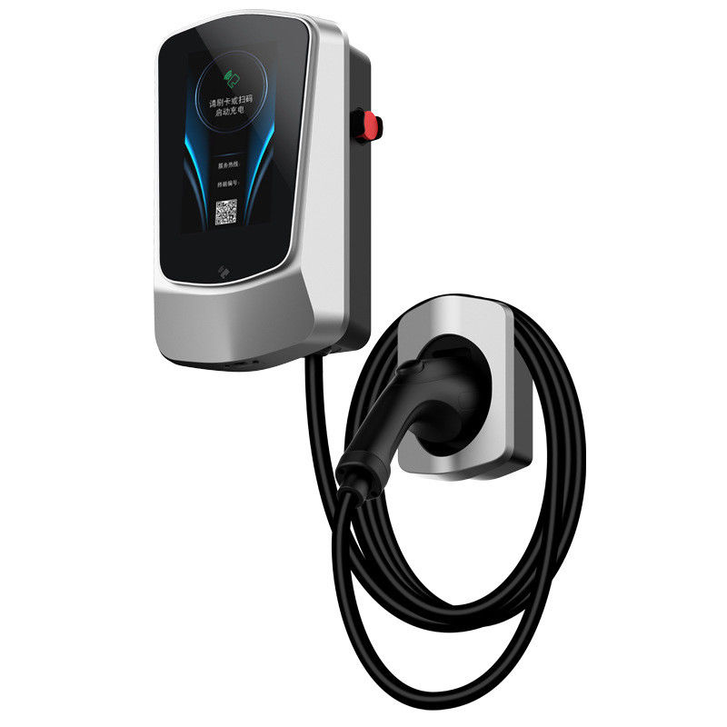 Ticari Elektrikli Araç Şarj cihazları Tip 2 Uygulama Duvar EV Şarj cihazı 4.3 Inch Ekran