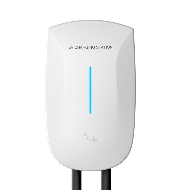 Duvara monte edilmiş 7kw Tip 2 EV şarj cihazı Avrupa Standart Uygulama Kontrolü Hızlı şarj