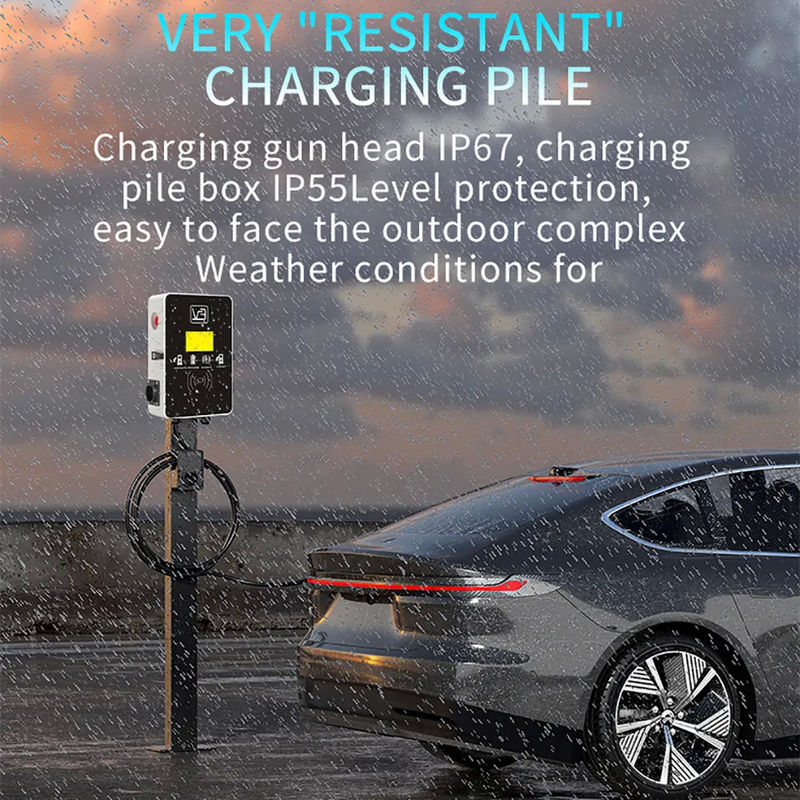 380v Hızlı Şarj 3 Fazlı Duvar Montajlı Taşınabilir Tip 2 EV Şarj Aygıtı