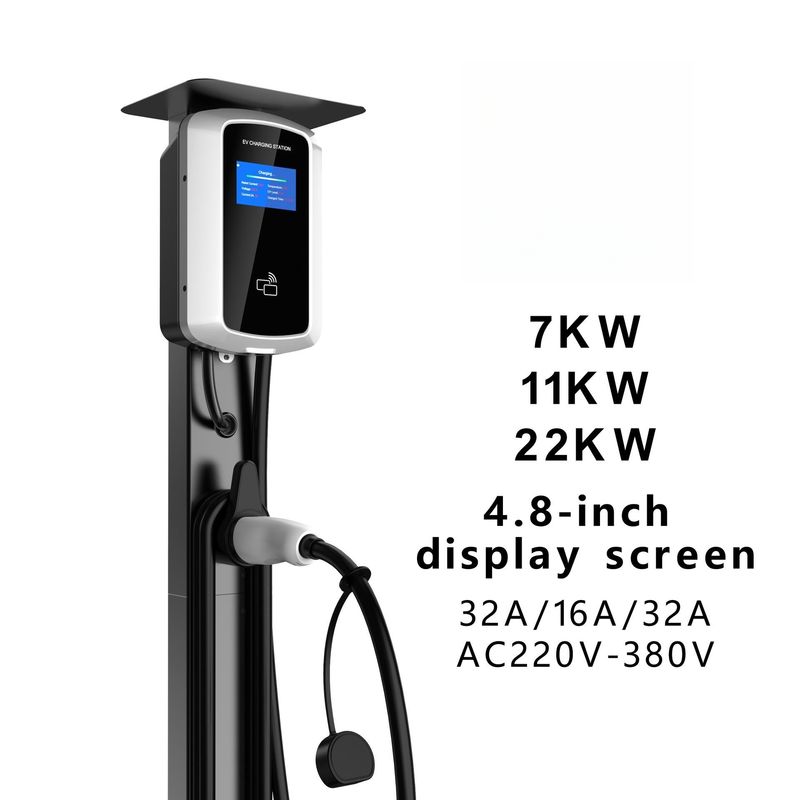 4.8 İnç LCD Ekran 480V AC Duvar Kutusu Şarj Cihazı Duvara Monte EV Şarj İstasyonu Swiping Kartı