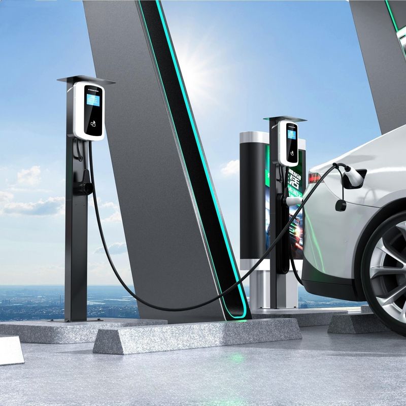 4.8 İnç LCD Ekran 480V AC Duvar Kutusu Şarj Cihazı Duvara Monte EV Şarj İstasyonu Swiping Kartı