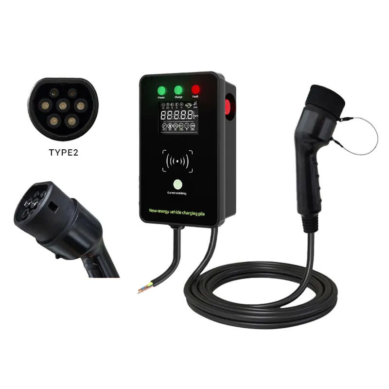 AC 220V Swiping Card 5 Gears LED Ekranlı Duvar Montajlı EV Şarj İstasyonu