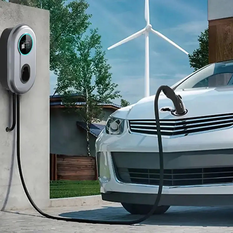 230V 400V dokunmatik düğme taşınabilir 2. Seviye Elektrikli araba şarj cihazı Duvar montu topraklama koruması