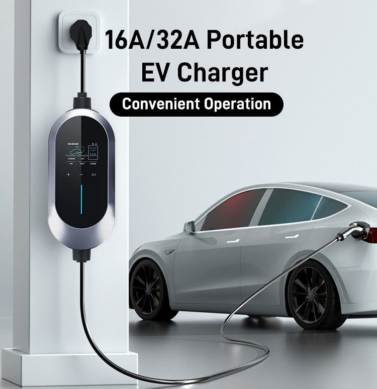 SAE J1772 Tip 1 7kw AB Tek Silahlı Taşınabilir Elektrikli Araç Şarj Aracı