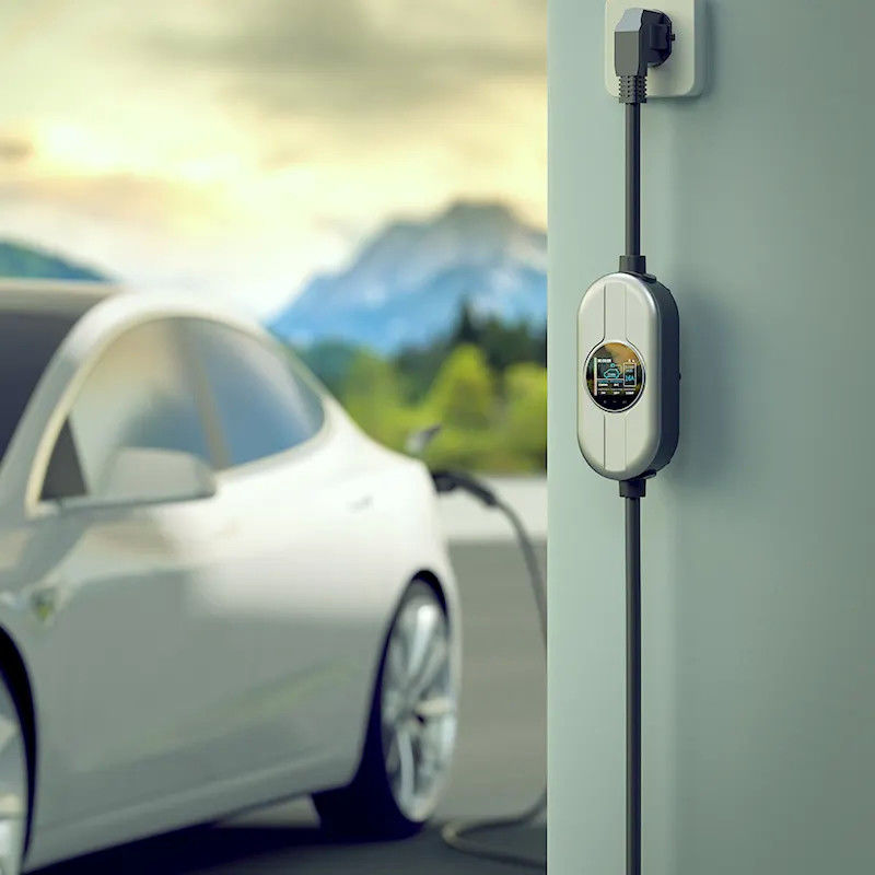 5m veya 7.4m Kablolu Taşınabilir EV Şarj İstasyonu EV Şarj cihazı 1 Fazlı AC 230V