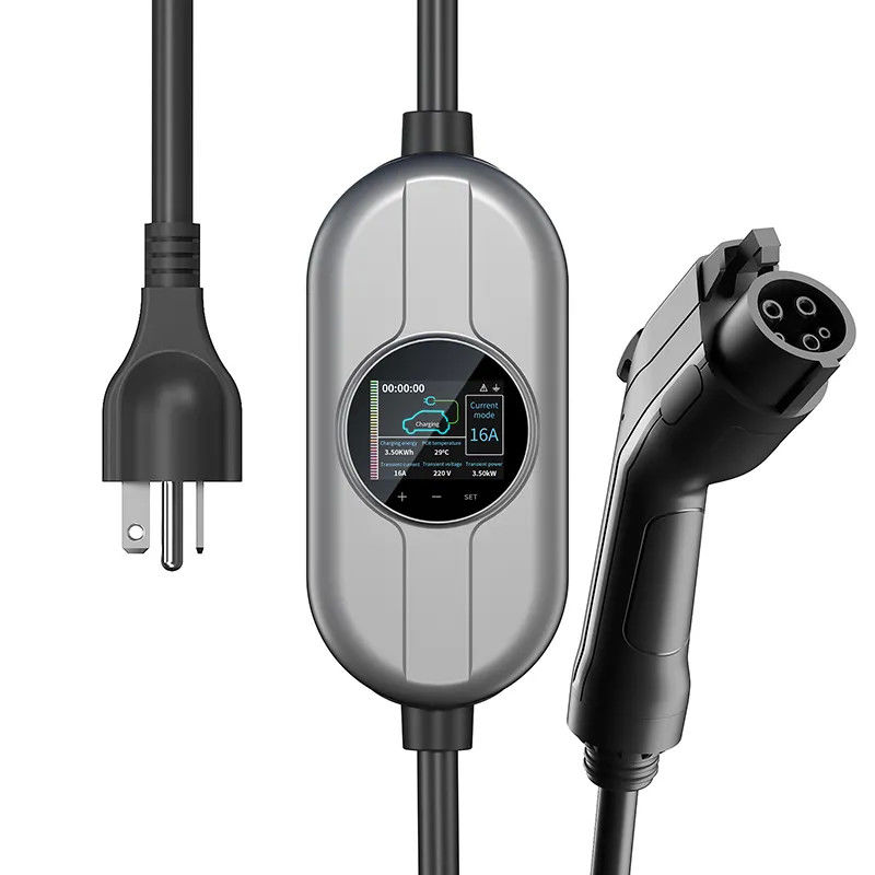 Hızlı şarj için dokunmatik ekran 50Hz 60Hz 32A taşınabilir AC EV şarj cihazı